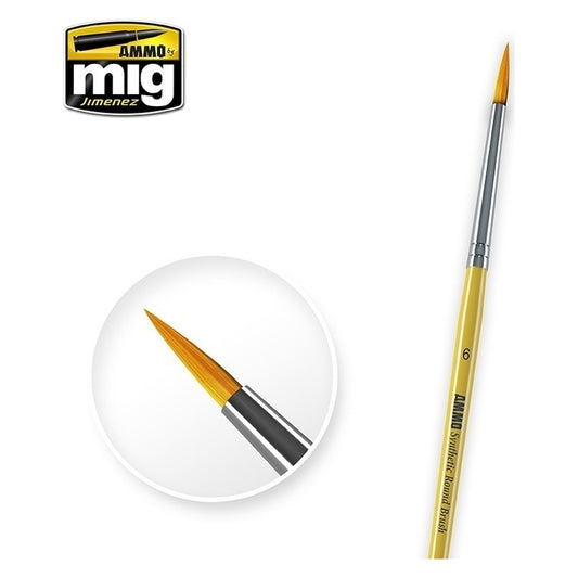 Ammo by MIG - Brushes - 6 Synthetic Round Brush