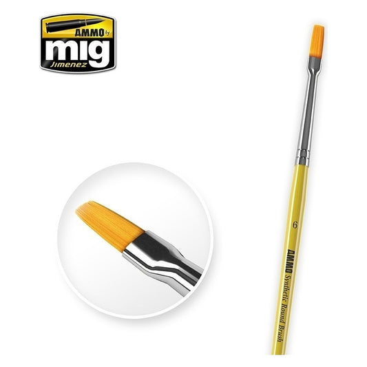 Ammo by MIG - Brushes - 6 Synthetic Flat Brush