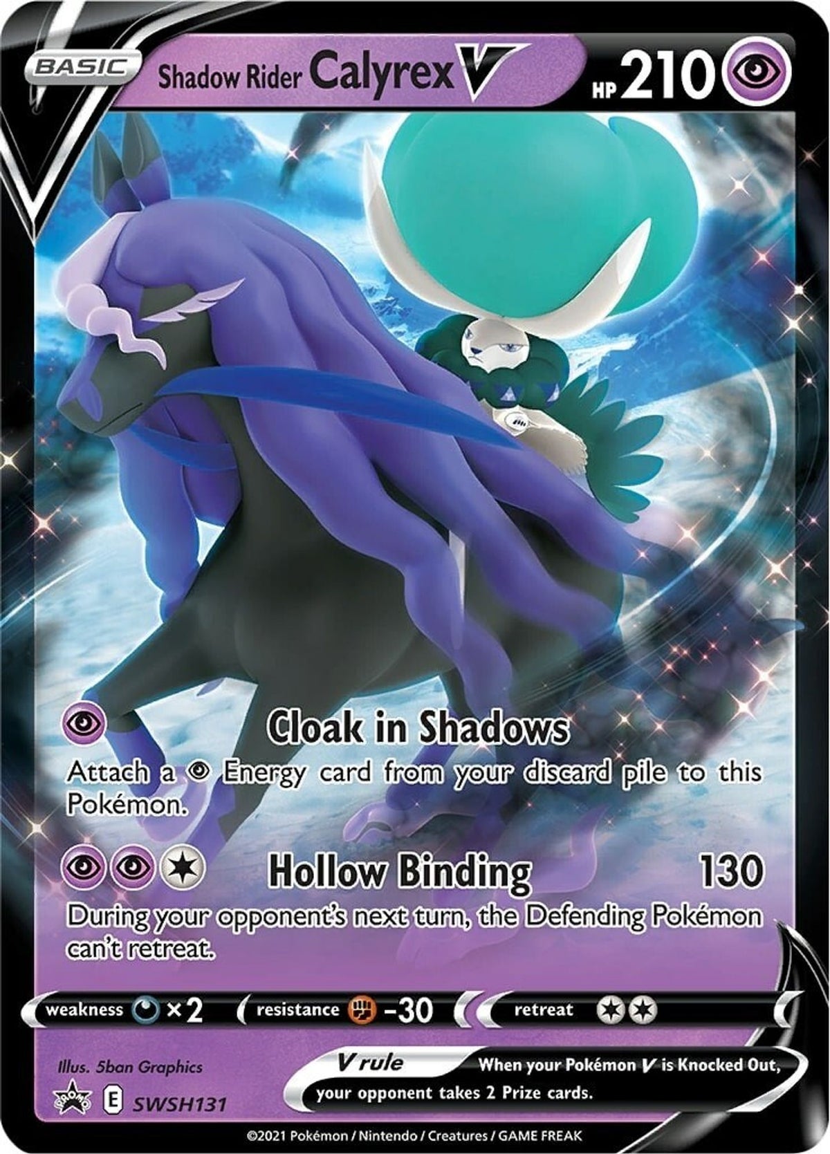 Shadow Rider Calyrex V - SWSH131 - SWSH: Sword & Shield Promo Cards