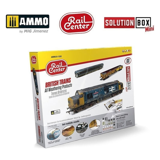 Ammo by MIG - Rail Center - Solution Box - Mini 03 – British Trains. All Weathering Products