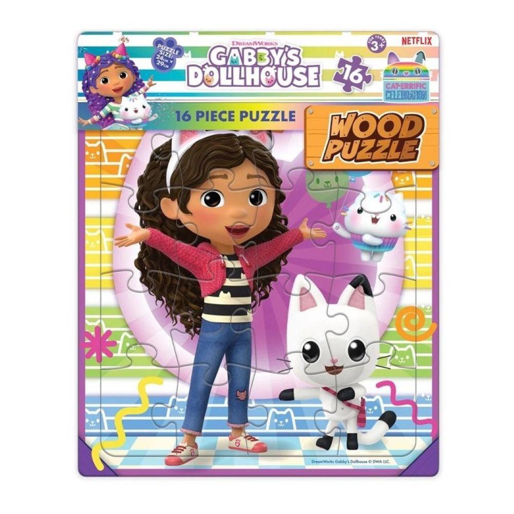 Gabby's Dollhouse 16pce Wooden Frame Tray Puzzle