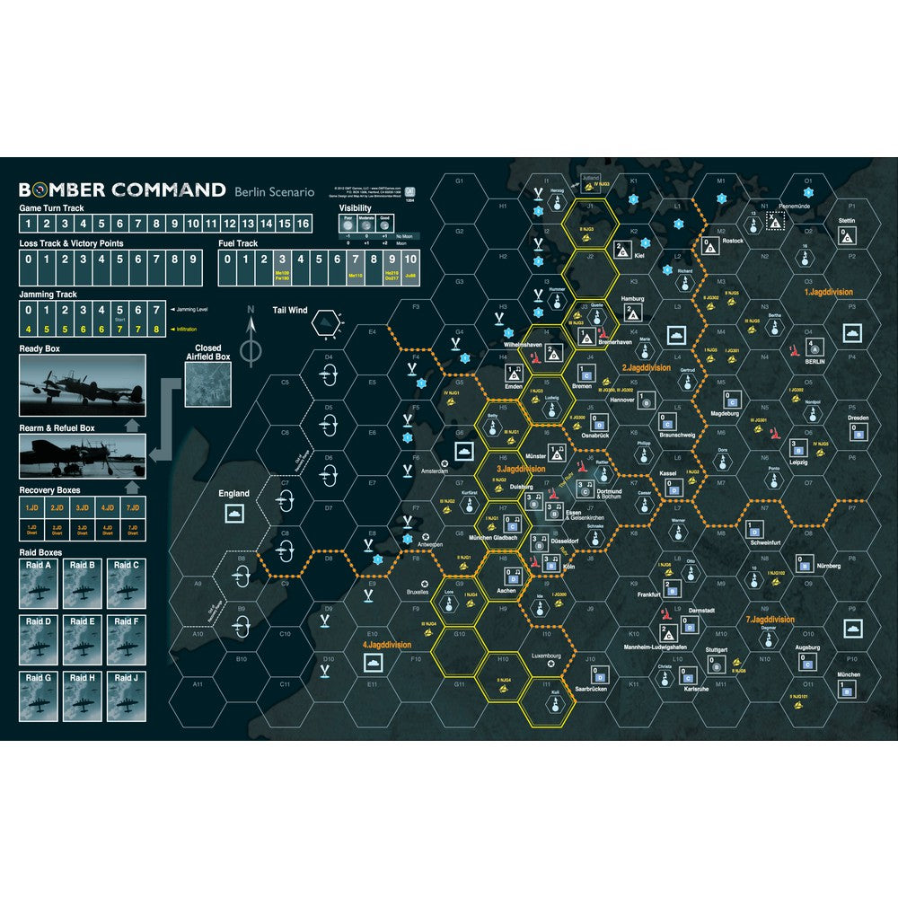 GMT Games - Bomber Command maps Mounted Map