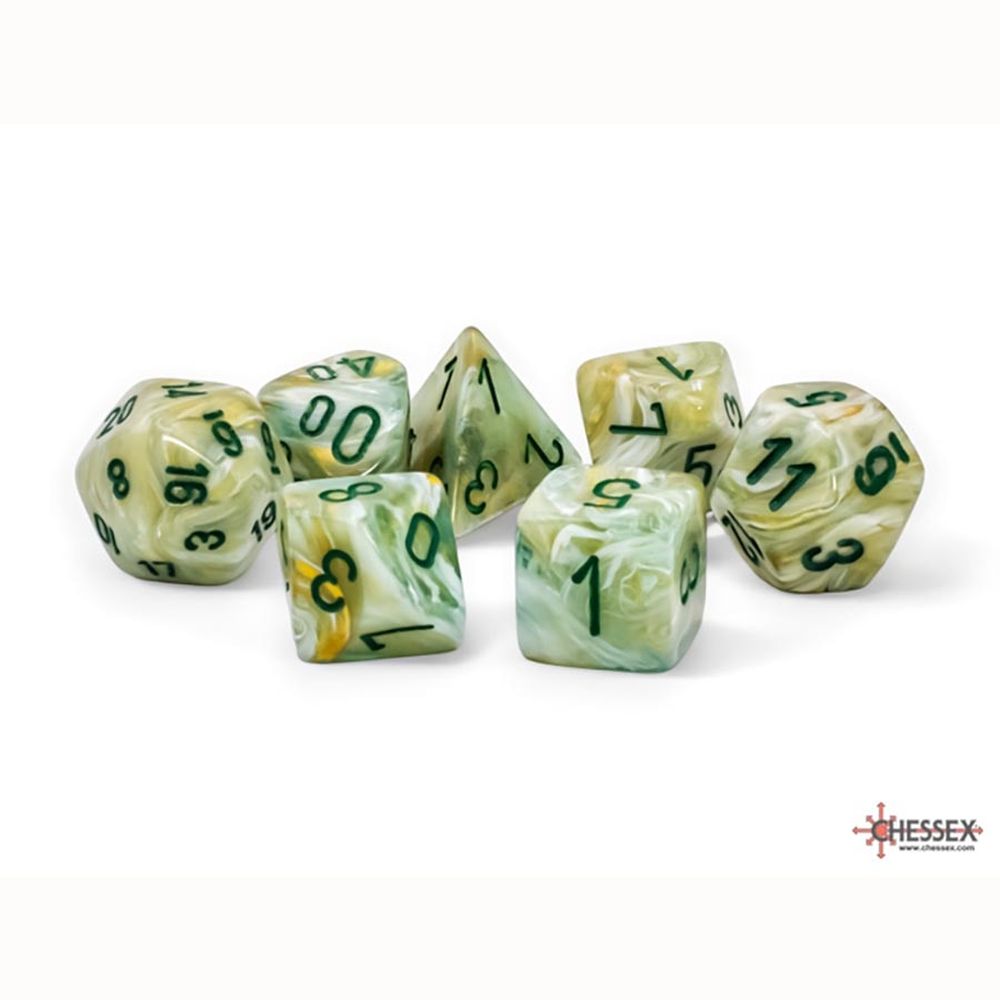 CHX 22409 Marble Mega-hedral Green/dark green 7-Die Set