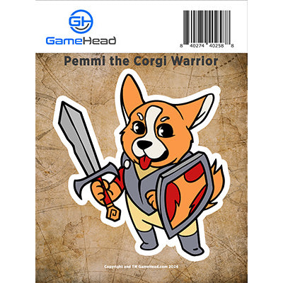 GamerMats: Pemmi the Corgi Warrior - Sticker