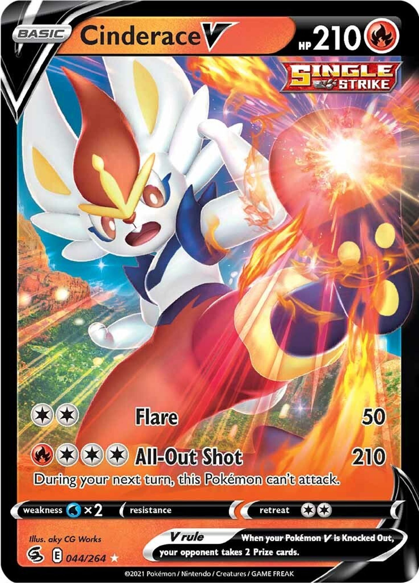 Cinderace V (44) - SWSH08: Fusion Strike