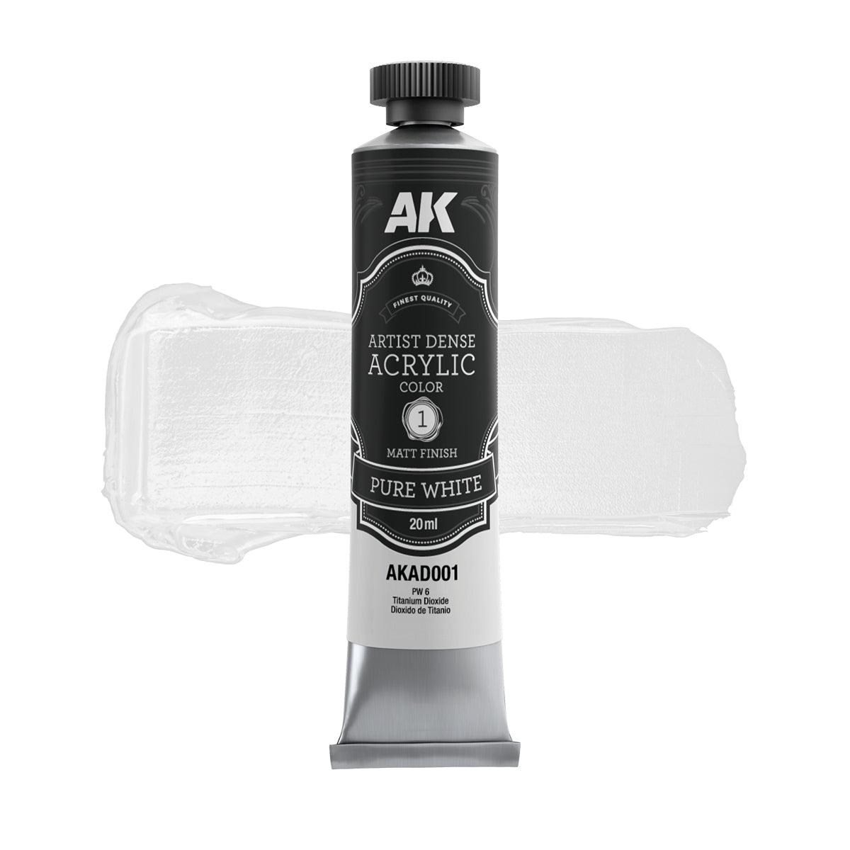 AK Interactive - Dense Acrylics - Pure White 20ml