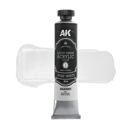 AK Interactive - Dense Acrylics - Pure White 20ml