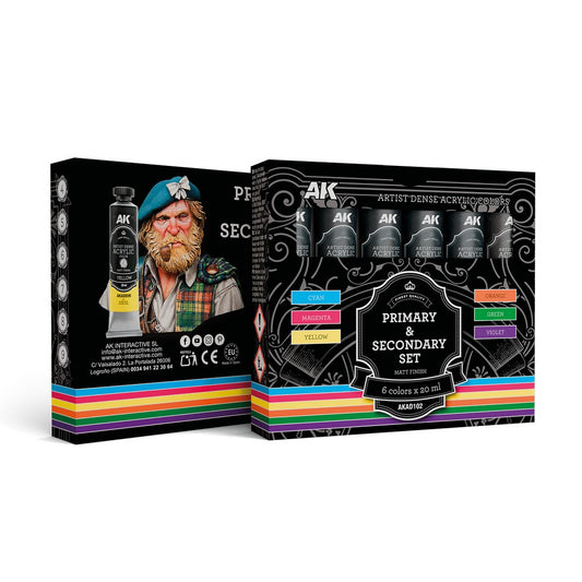 AK Interactive - Dense Acrylics - Primary & Secondary Set (6 Tubes 20 ml)