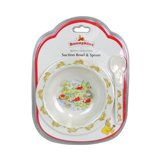 Bunnykins: Suction Bowl with Spoon - White