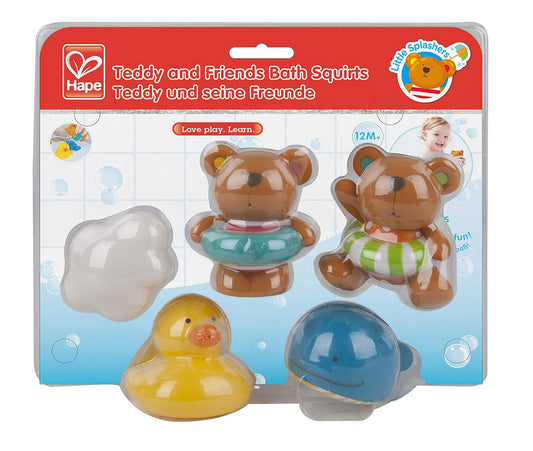 Hape - Bath Toys: Teddy and Friends Bath Squirts