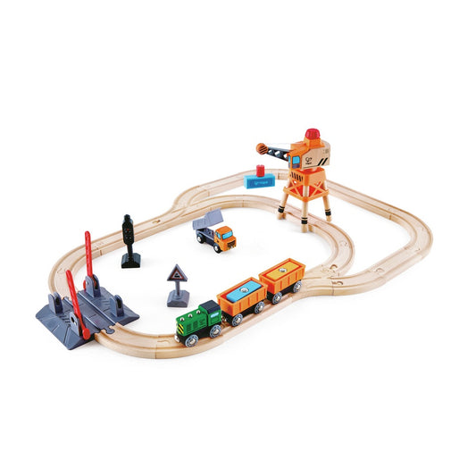 Hape - Railway: Crossing & Crane Set