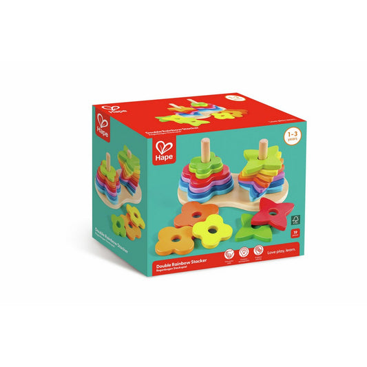 Hape - Toddler Toys: Double Rainbow Stacker