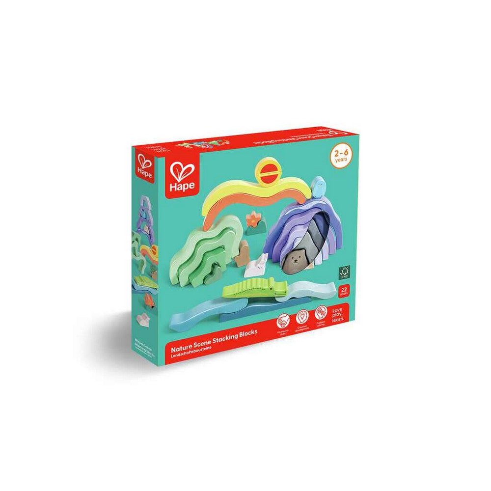 Hape - Toddler Toys: Nature Scene Stacking Blocks