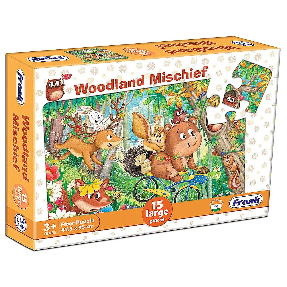 15pce Large Piece Puzzle - Asst B (Aeroplane - Fire Engine - Woodland Mischief)