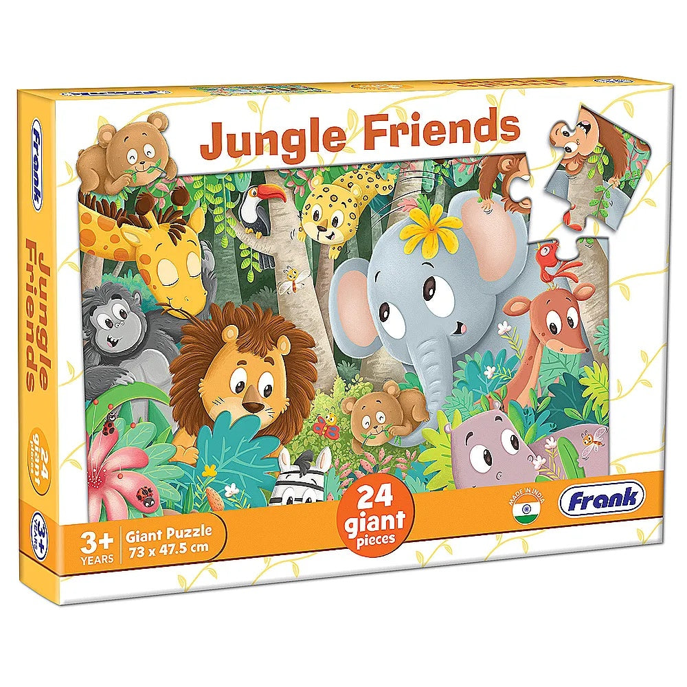24pce Giant Piece Floor Puzzle - 3 Asst (Dinosaur World - Fairy Garden - Jungle Friends)