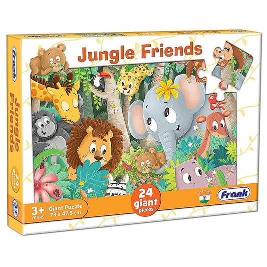 24pce Giant Piece Floor Puzzle - 3 Asst (Dinosaur World - Fairy Garden - Jungle Friends)