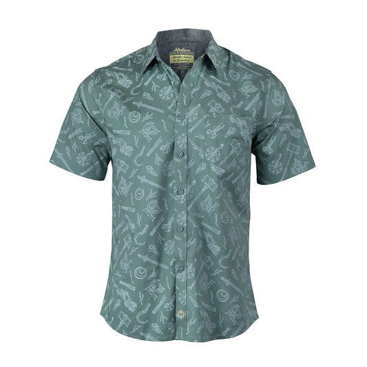Darrington Press - Bells Hells Weapons Button Down Short Sleeve Shirt - M