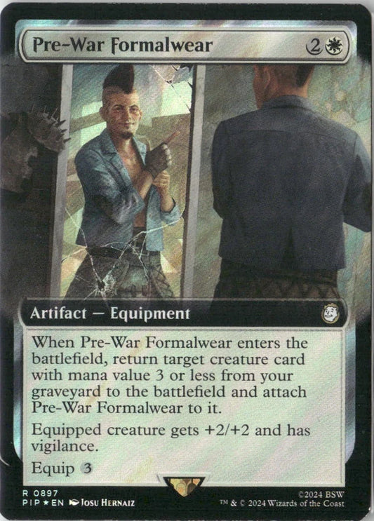 Scan Image | Pre-War Formalwear (Extended Art) (Surge Foil) - Universes Beyond: Fallout | [4A4D89BE]