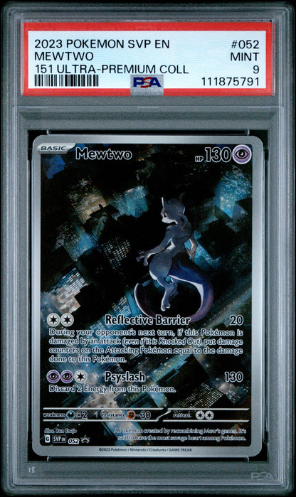 2023 Pokemon Svp En-Sv Black Star Promo 052 Mewtwo 151 Ultra-Premium Coll - PSA 9