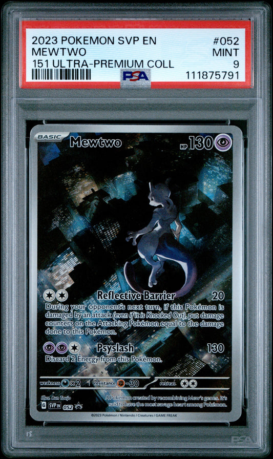 2023 Pokemon Svp En-Sv Black Star Promo 052 Mewtwo 151 Ultra-Premium Coll - PSA 9