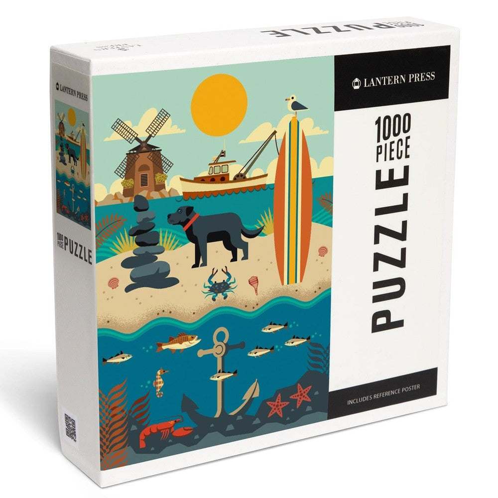 1000 Piece Puzzle Beach Geometric