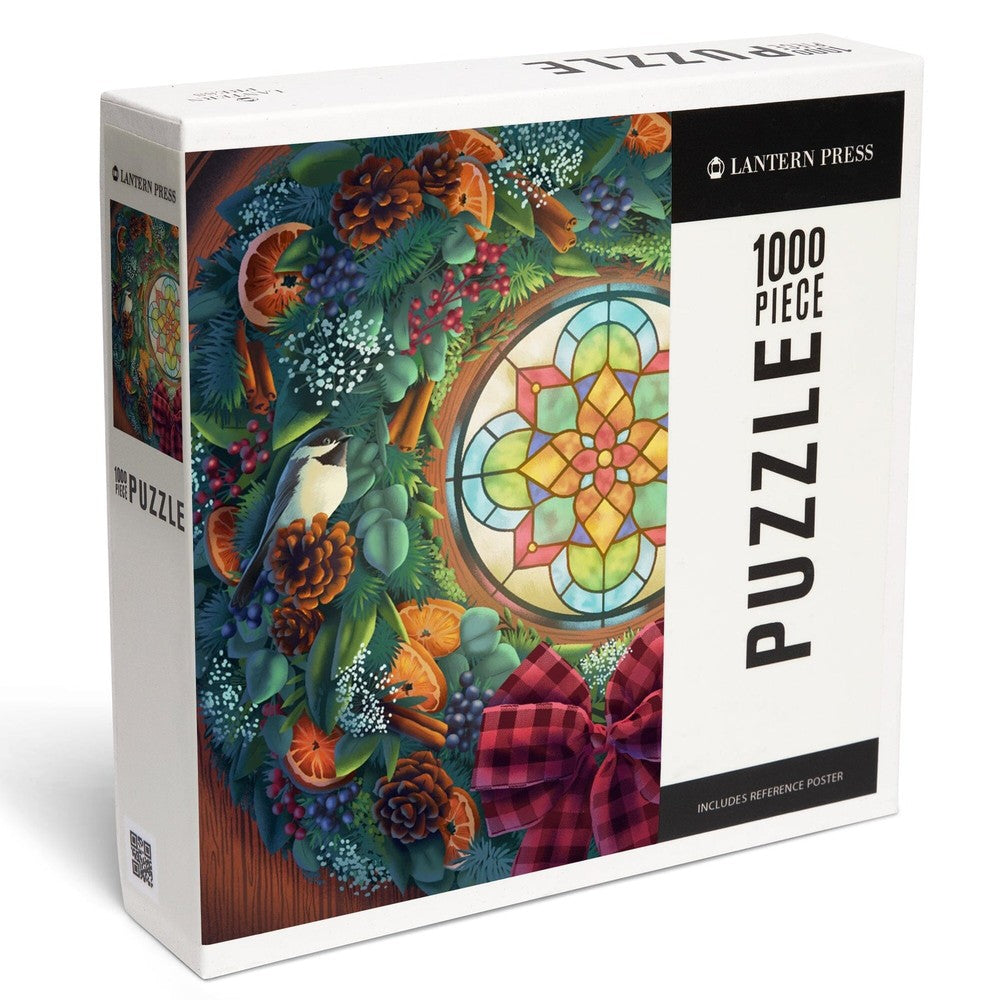1000 Piece Puzzle Front Door with Wreath