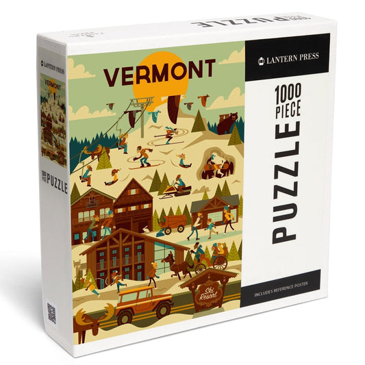 1000 Piece Puzzle Ski Resort Geometric