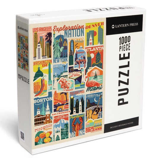 1000 Piece Puzzle Woodblock Cities Colla