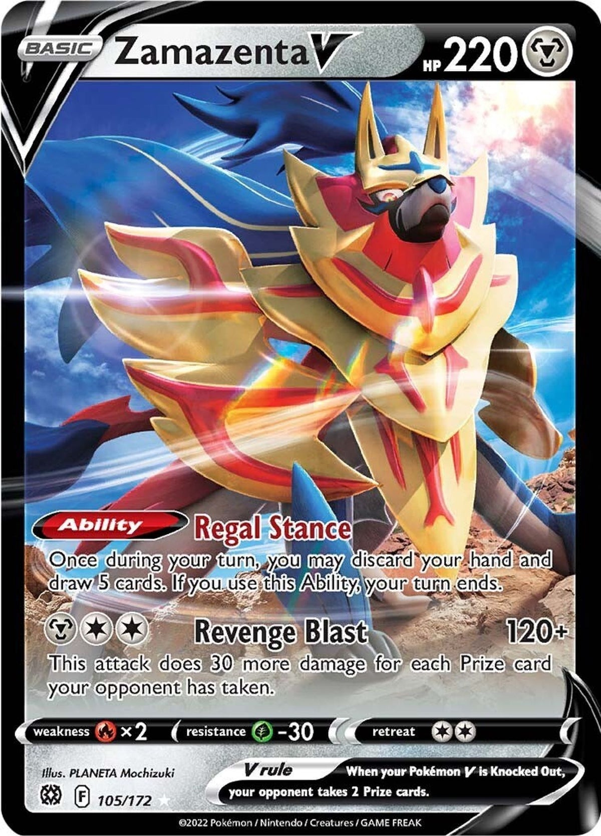 Zamazenta V - SWSH09: Brilliant Stars
