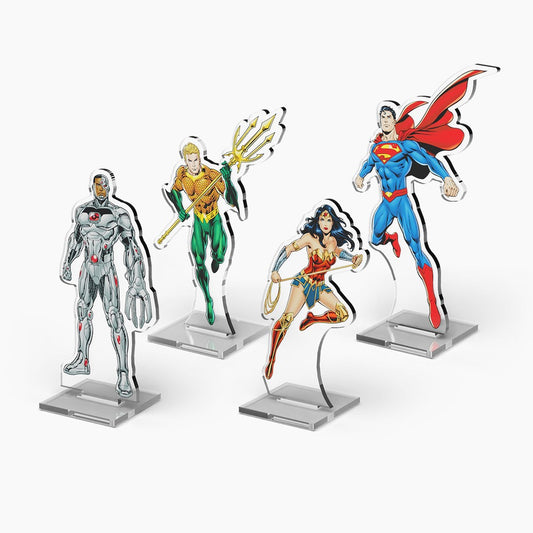 U1 Cryptozoic: DC 2DZ Acrylic Standees: Pack 2 (Superman - Wonder Woman - Aquaman - Cyborg)
