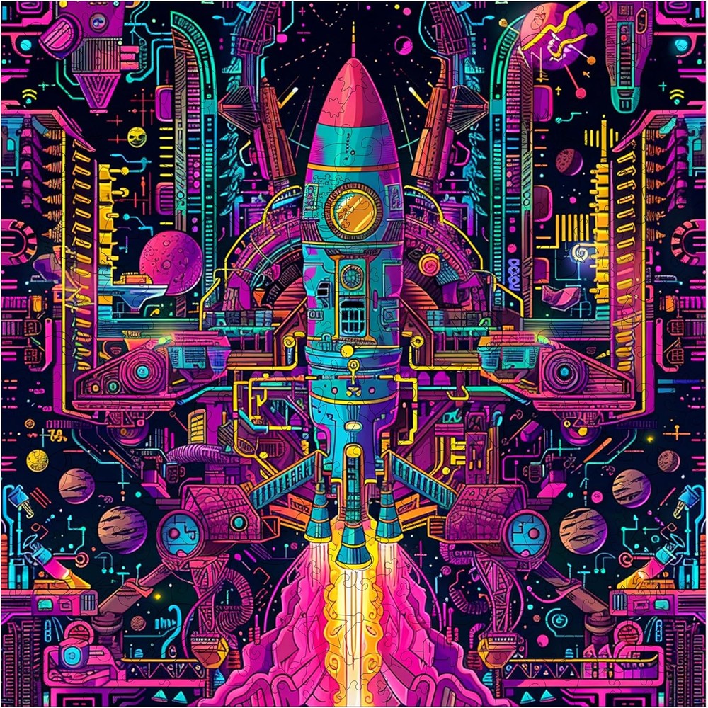Trippy Puzzles - 300 Pce Wood Jigsaw Galactic Gear
