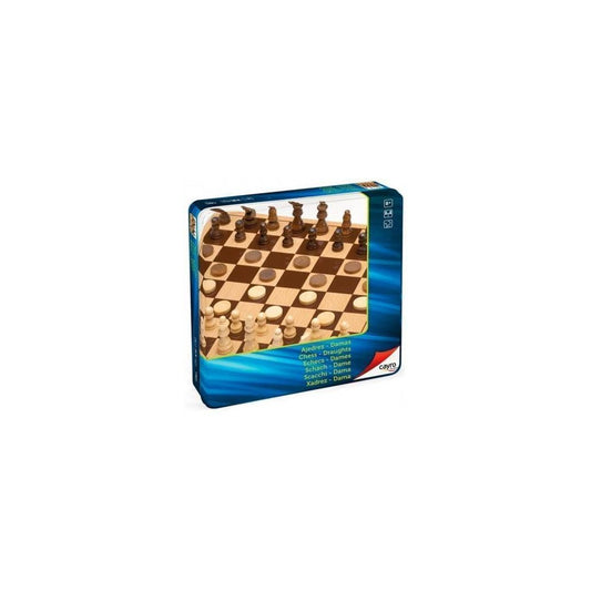 Chess And Draughts In Metal Box