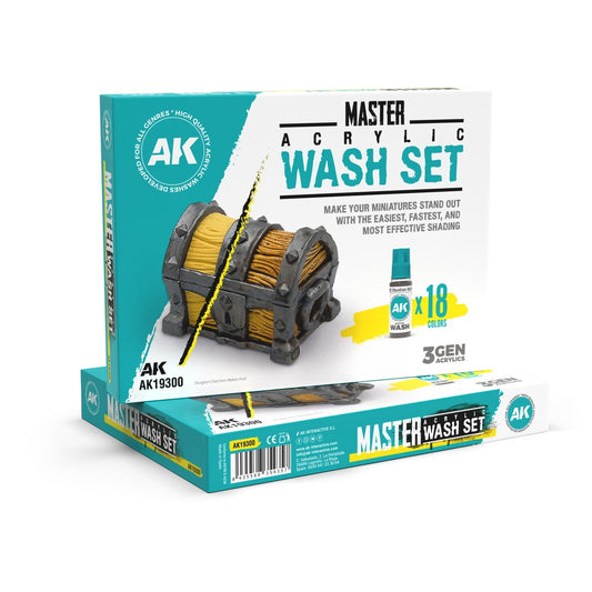 AK Interactive - Washes - Master Acrylic Wash Set 18 Colors