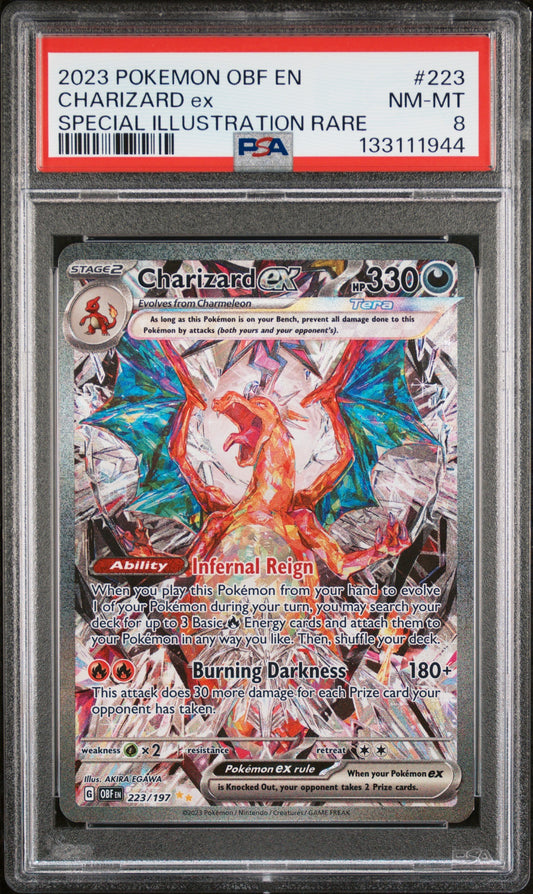 2023 Pokemon Obf En-Obsidian Flames 223 Charizard Ex Special Illustration Rare - PSA 8