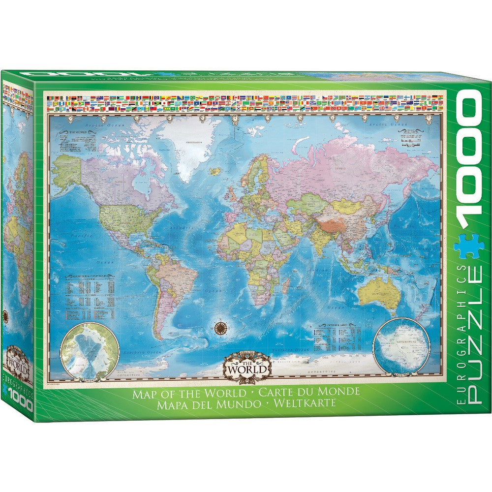 Puzzle - Eurographics - Map Of The World W/Flags 1000P
