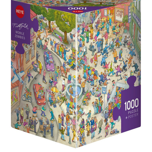 Puzzle - Heye - Triangular Box - Mitgutsch; Mobile Zombies 1000