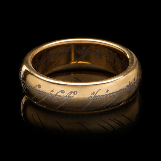 WETA - The Lord of the Rings Trilogy - The One Ring (with runes) - Gold Plated Tungsten  7