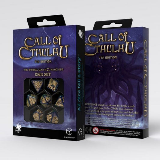 Q Workshop - Call of Cthulhu 7th Edition - Blue-green & Gold Dice Set