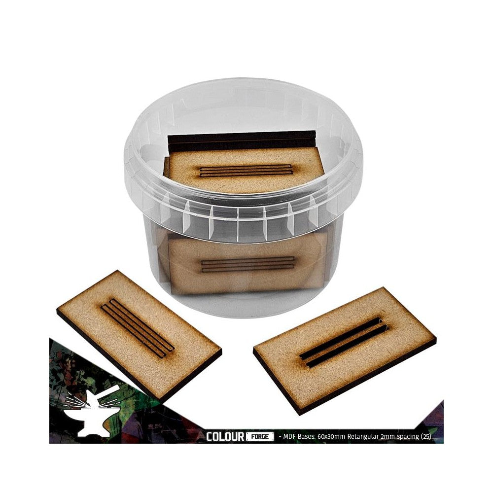 The War Hub - MDF Bases - 60x30mm Rectangular - 2mm spacing (24)