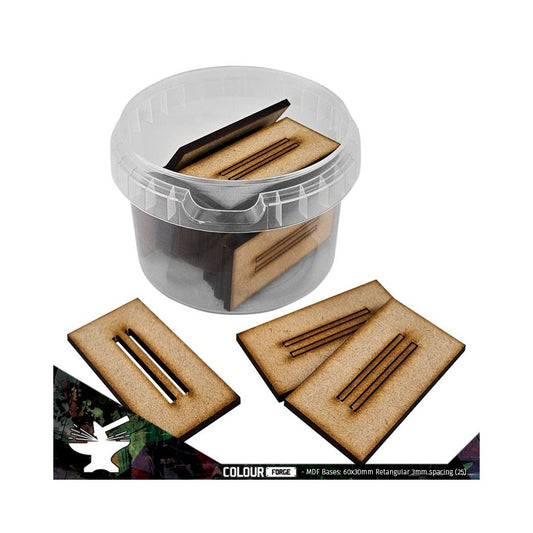 The War Hub - MDF Bases - 60x30mm Rectangular - 3mm spacing (24)