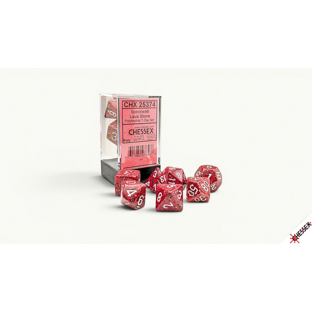 CHX 25374 Speckled Lava Stone Polyhedral 7-Dice Set