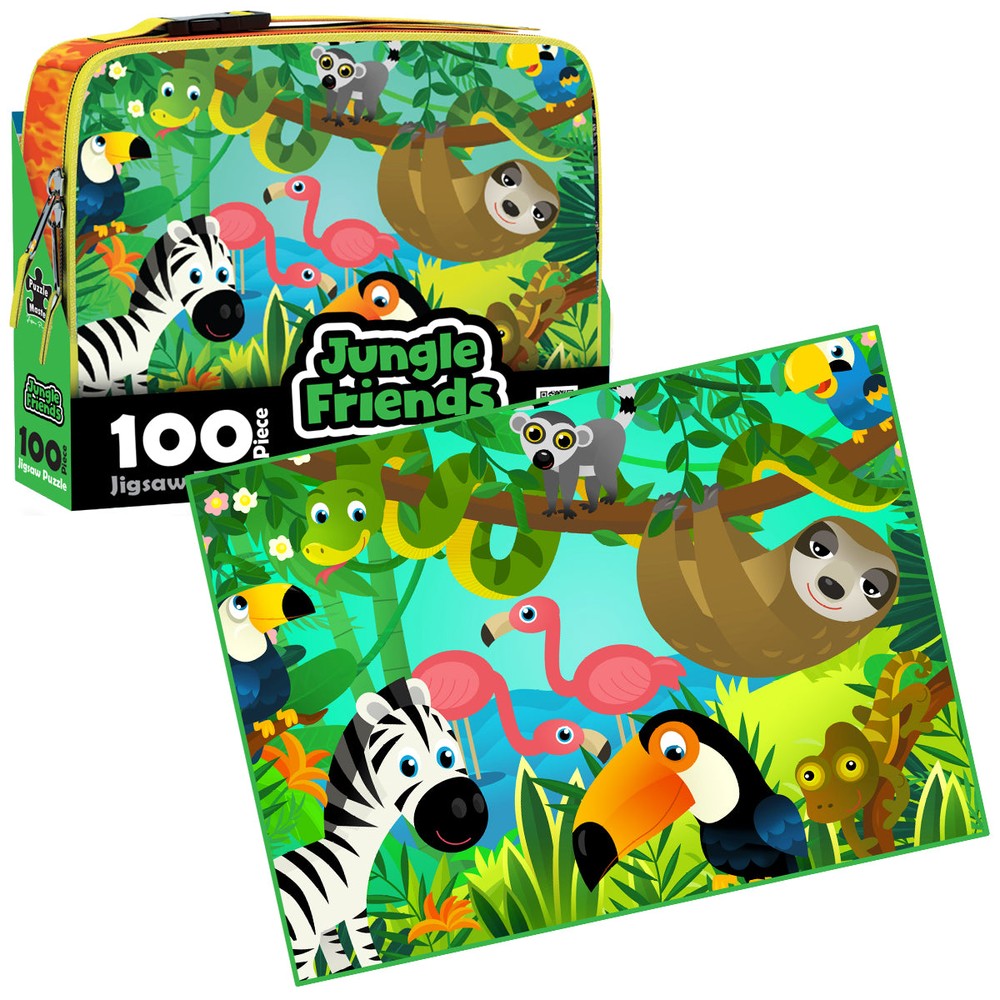 Puzzle - BMS - 100 Piece Lunch Box Puzzle Jungle Friends AR Edition