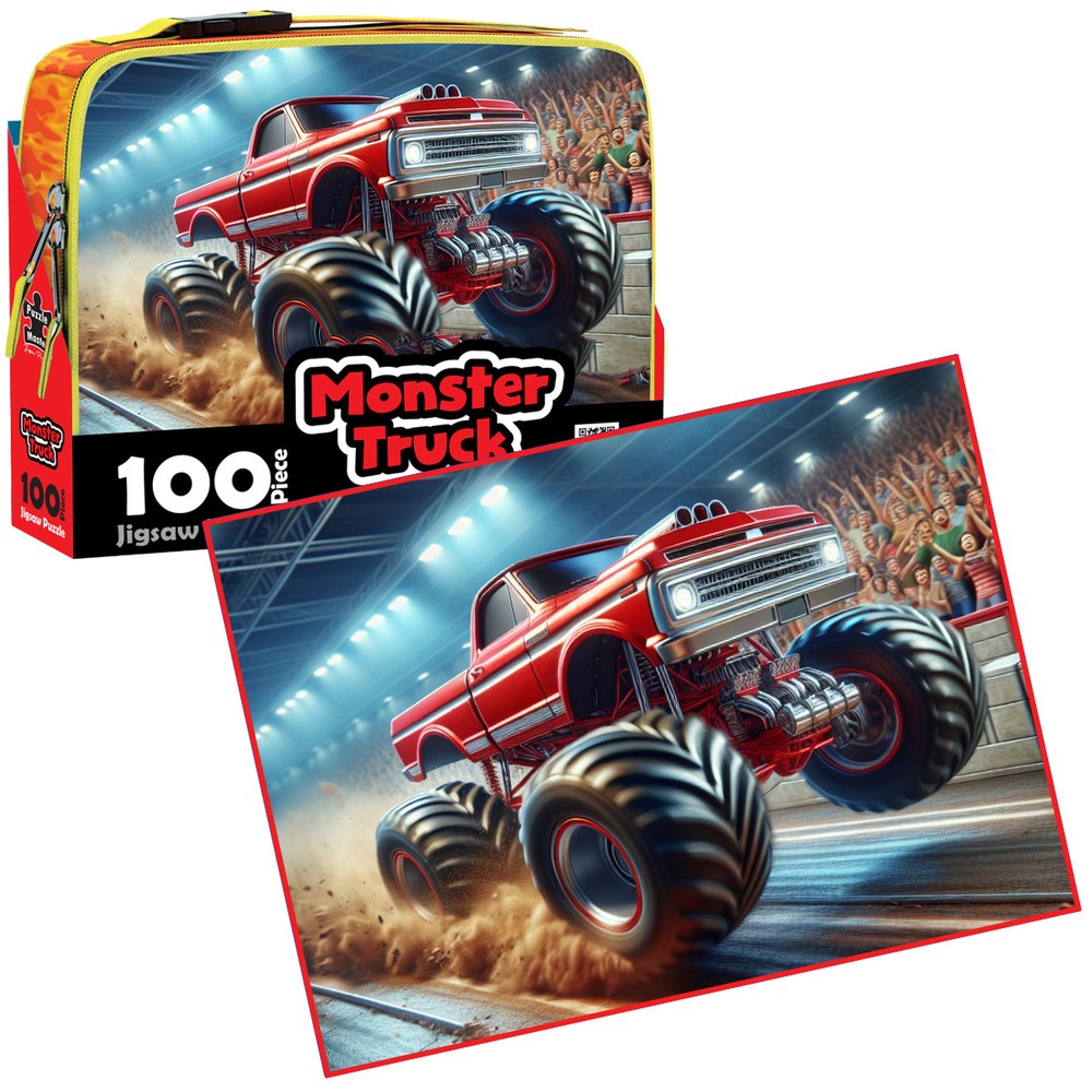 Puzzle - BMS - 100 Piece Lunch Box Puzzle Monster Truck AR Edition