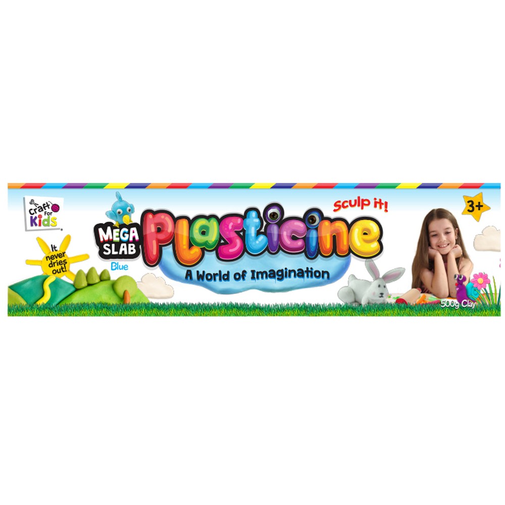 Plasticine 500 Gram Block - Blue