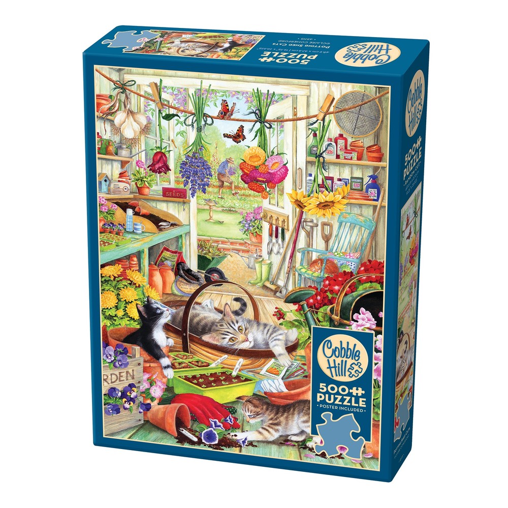 Puzzle - Cobble Hill - Potting Shed Cats - 500pc