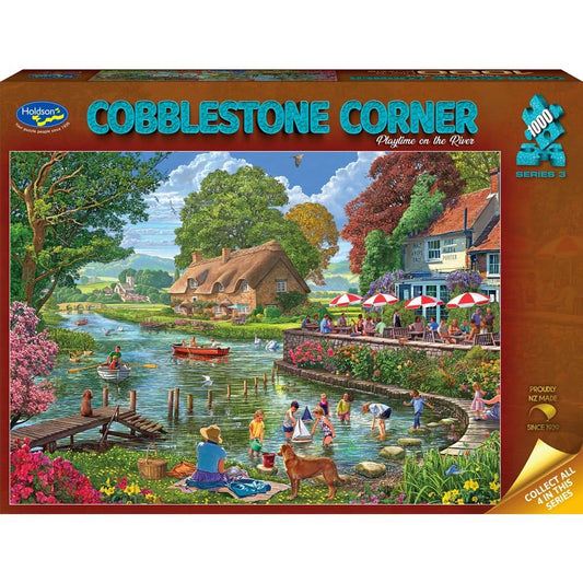 Puzzle - Holdson - Cobblestone Corner S3 - 1000pc Puzzle - Playtime on the River