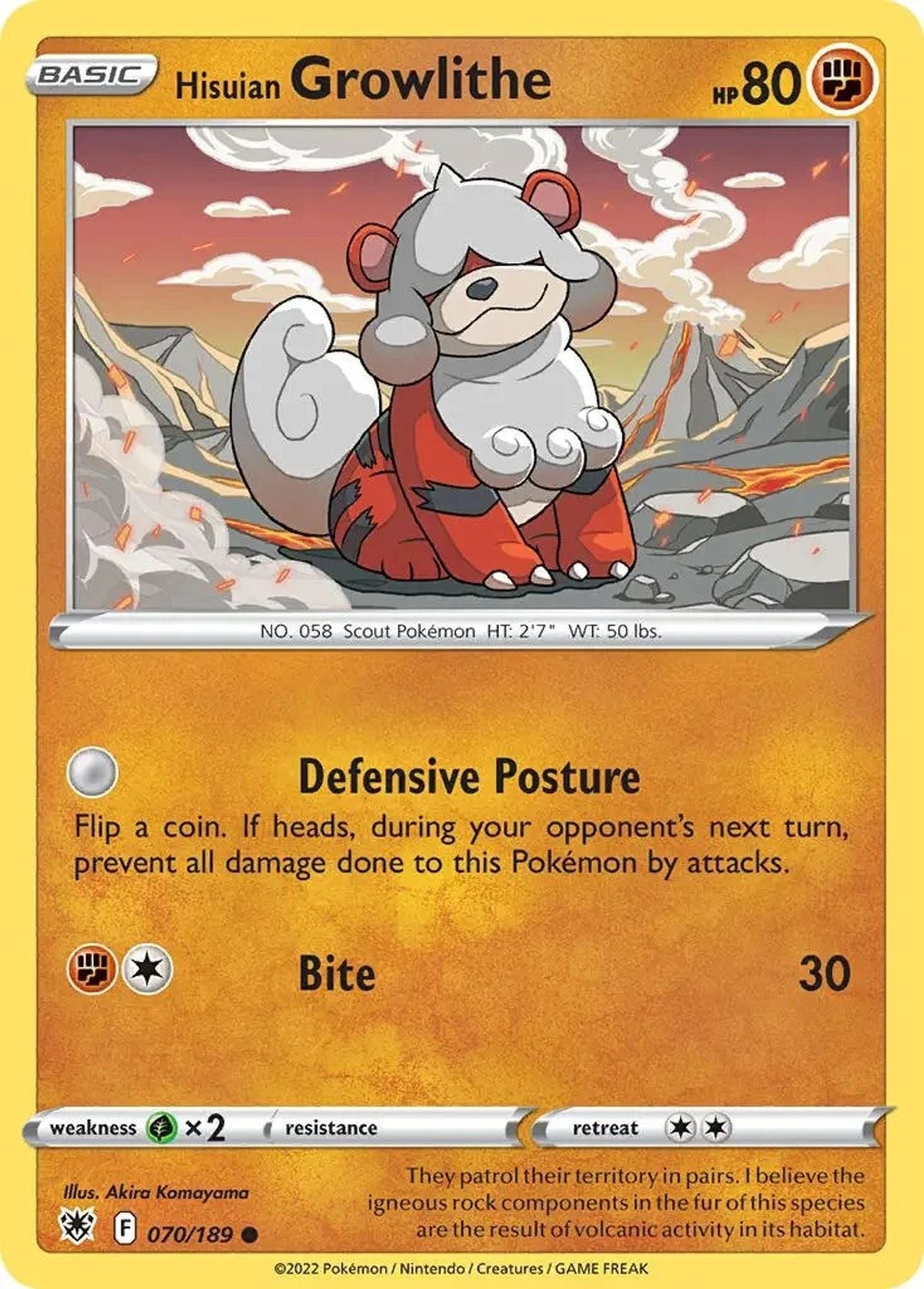 Hisuian Growlithe - 070/189 (Cosmos Holo)