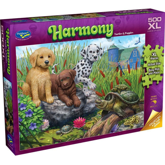 Puzzle - Holdson - Harmony - 500XLpc Puzzle - Turtles & Puppies
