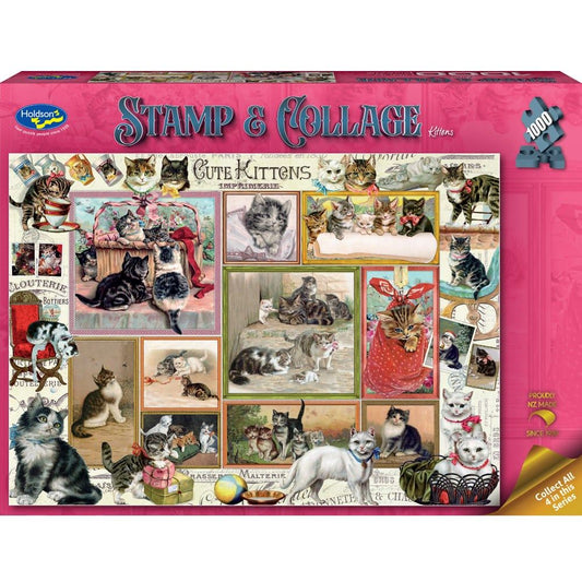 Puzzle - Holdson - Stamp & Collage - 1000pc Puzzle- Kittens