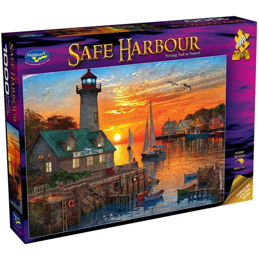 Puzzle - Holdson - Safe Harbour - 1000pc Puzzle - Setting Sail Sunset